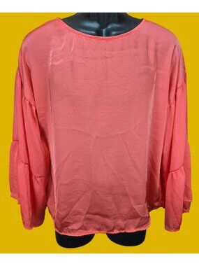 Ivy Jane Coral Bell Sleeve Blouse Medium NWT